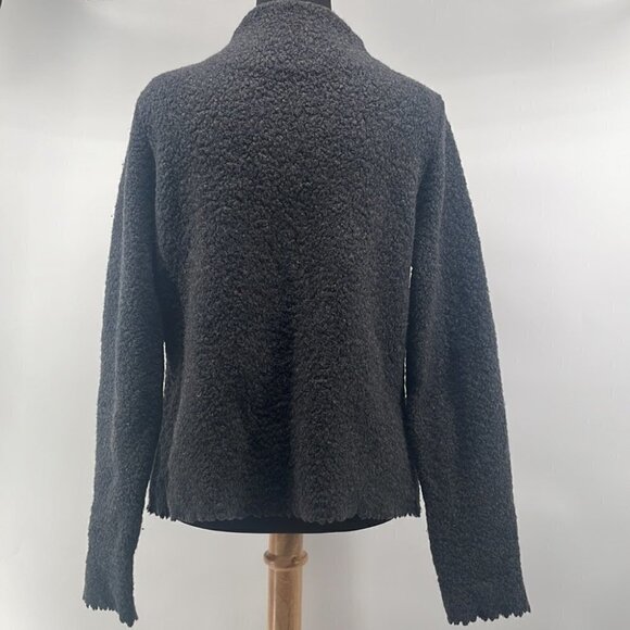 𝅺PETER Mahler zip up sweater gray wool blend career soft blazer jacket sz sm - Picture 9 of 9